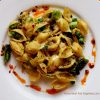 Easy Pasta shells with peas and broccoli greens Weeknight quick dinner ideas
